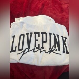 Victoria's Secret Quarter Zip with Black Lettering